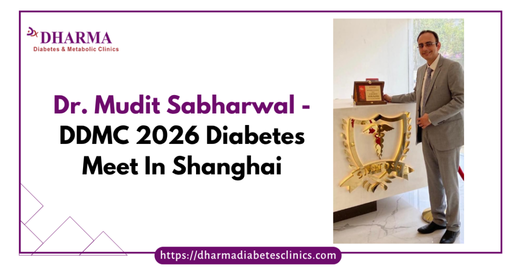 Dr. Mudit Sabharwal at DDMC 2026 diabetes conference in Shanghai highlighting digital diabetes care, AI in diabetes management and CGM technology
